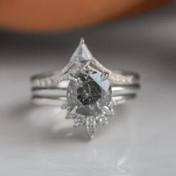 2.48 Carat Salt And Pepper Diamond Engagement Ring, Tulip Jane Setting, Platinum -Point No Point Studio Store 20220428 SFS0043 eac545aa d138 4899 919e a14db767c7d8
