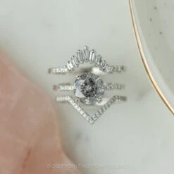 1.93 Carat Salt And Pepper Round Diamond Engagement Ring, Jules Setting, 14K White Gold 15 1.93 Carat Salt And Pepper Round Diamond Engagement Ring, Jules Setting, 14K White Gold -Point No Point Studio Store 20220602 20220602 SFS0157