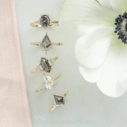 1.15 Carat Salt And Pepper Oval Diamond Engagement Ring, Zoe Setting, 14K Yellow Gold -Point No Point Studio Store 20220602 20220602 SFS0167 2 aed9abef 4e94 403b aac2 666fddf64eb2