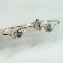 1.93 Carat Salt And Pepper Round Diamond Engagement Ring, Jules Setting, 14K White Gold 14 1.93 Carat Salt And Pepper Round Diamond Engagement Ring, Jules Setting, 14K White Gold -Point No Point Studio Store 20220602 20220602 SFS0174 Edit 2