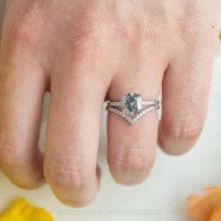 1.93 Carat Salt And Pepper Round Diamond Engagement Ring, Jules Setting, 14K White Gold 13 1.93 Carat Salt And Pepper Round Diamond Engagement Ring, Jules Setting, 14K White Gold -Point No Point Studio Store 20220602 20220602 SFS0215