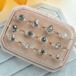 1.24 Carat Black Speckled Pear Diamond Engagement Ring, Charlotte Setting, 14K Yellow Gold 18 1.24 Carat Black Speckled Pear Diamond Engagement Ring, Charlotte Setting, 14K Yellow Gold -Point No Point Studio Store 20220610 20220610 SFS0103 bfb7c40e 7404 46fb ab64 dd79d8ec2af7