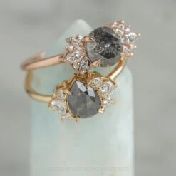 1.24 Carat Black Speckled Pear Diamond Engagement Ring, Charlotte Setting, 14K Yellow Gold 15 1.24 Carat Black Speckled Pear Diamond Engagement Ring, Charlotte Setting, 14K Yellow Gold -Point No Point Studio Store 20220610 20220610 SFS0120