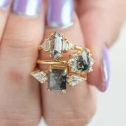 1.24 Carat Black Speckled Pear Diamond Engagement Ring, Charlotte Setting, 14K Yellow Gold 17 1.24 Carat Black Speckled Pear Diamond Engagement Ring, Charlotte Setting, 14K Yellow Gold -Point No Point Studio Store 20220610 20220610 SFS0222