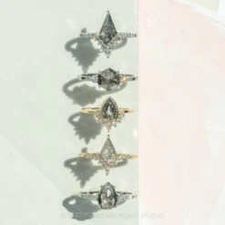 1.50 Carat Black Speckled Kite Diamond Engagement Ring, Avaline Setting, Platinum 12 1.50 Carat Black Speckled Kite Diamond Engagement Ring, Avaline Setting, Platinum -Point No Point Studio Store 20220623 20220623 SFS0091 184ff9e5 9b67 4e59 932e a51d1ba0c5c4