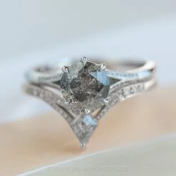 2.13 Carat Salt And Pepper Diamond Engagement Ring, Mackenzie Setting, Platinum -Point No Point Studio Store 20220623 20220623 SFS0096 193a7cae 6923 4729 8681 51889bd33cc0