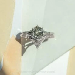 2.13 Carat Salt And Pepper Diamond Engagement Ring, Mackenzie Setting, Platinum -Point No Point Studio Store 20220623 20220623 SFS0097 3bf10e7e d580 4761 b5a7 0c846b76fa5f