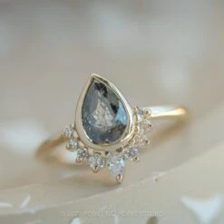 2.35 Carat Salt And Pepper Pear Diamond Engagement Ring, Ava Bezel Setting, 14k Yellow Gold 17 2.35 Carat Salt And Pepper Pear Diamond Engagement Ring, Ava Bezel Setting, 14k Yellow Gold -Point No Point Studio Store 20220623 20220623 SFS0102 32805a54 5134 405e b82b e5c7df6d7aab