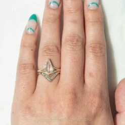 2.20 Carat Icy White Kite Diamond Engagement Ring, Engraved River Setting, 14K Yellow Gold -Point No Point Studio Store 20220630 20220630 SFS0087 8e230d3c dff2 4f9b ba6a 77b7aa097aab