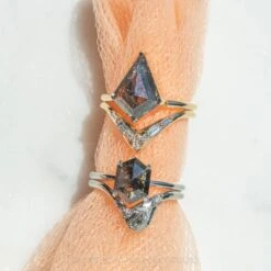 1.60 Carat Black Speckled Hexagon Diamond Engagement Ring, Jane Setting, 14K White Gold 14 1.60 Carat Black Speckled Hexagon Diamond Engagement Ring, Jane Setting, 14K White Gold -Point No Point Studio Store 20220714 SFS0058 1 0e1e2aa2 e216 48a8 9d75 d24e3d28d448