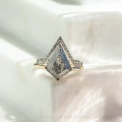 1.88 Carat Black Speckled Kite Diamond Engagement Ring, Charlize Setting, 14k Yellow Gold 22 1.88 Carat Black Speckled Kite Diamond Engagement Ring, Charlize Setting, 14k Yellow Gold -Point No Point Studio Store 20220714 SFS0091 0d15679e 719e 4727 87d1 87efb957c040
