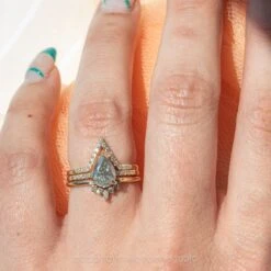 2.05 Carat Salt And Pepper Pear Diamond Engagement Ring, Juliette Setting, 14k Yellow Gold 13 2.05 Carat Salt And Pepper Pear Diamond Engagement Ring, Juliette Setting, 14k Yellow Gold -Point No Point Studio Store 20220714 SFS0108 f75ad53e 36cd 409c 9fa0 06d74c6fcd1f