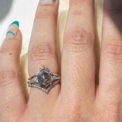 1.72 Carat Black Speckled Hexagon Diamond Engagement Ring, Eliza Setting, Platinum 13 1.72 Carat Black Speckled Hexagon Diamond Engagement Ring, Eliza Setting, Platinum -Point No Point Studio Store 20220714 SFS0138 4f4e88d0 7813 4dcf acb7 3127c98c081d
