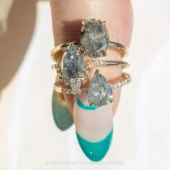 2.05 Carat Salt And Pepper Pear Diamond Engagement Ring, Juliette Setting, 14k Yellow Gold 15 2.05 Carat Salt And Pepper Pear Diamond Engagement Ring, Juliette Setting, 14k Yellow Gold -Point No Point Studio Store 20220714 SFS0154 1 77c621ef 5415 45c7 bda7 d41274eafc25