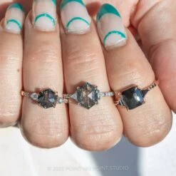 1.72 Carat Black Speckled Hexagon Diamond Engagement Ring, Eliza Setting, Platinum 16 1.72 Carat Black Speckled Hexagon Diamond Engagement Ring, Eliza Setting, Platinum -Point No Point Studio Store 20220714 SFS0156 16db4d41 cdb2 4827 b998 5d24e090ff66