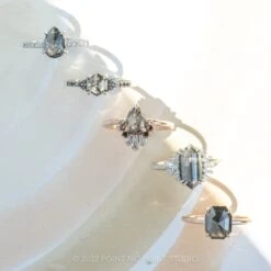 1.27 Carat Salt And Pepper Pear Diamond Engagement Ring, Ombre Wren Setting, 14K Rose Gold 16 1.27 Carat Salt And Pepper Pear Diamond Engagement Ring, Ombre Wren Setting, 14K Rose Gold -Point No Point Studio Store 20220728 SFS0103 1