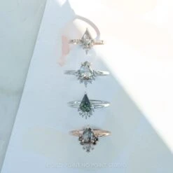 1.27 Carat Salt And Pepper Pear Diamond Engagement Ring, Ombre Wren Setting, 14K Rose Gold 17 1.27 Carat Salt And Pepper Pear Diamond Engagement Ring, Ombre Wren Setting, 14K Rose Gold -Point No Point Studio Store 20220728 SFS0113