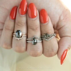 2.56 Carat Black Emerald Diamond Engagement Ring, Jane Setting, 14k Rose Gold -Point No Point Studio Store 20220728 SFS0171