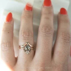 1.27 Carat Salt And Pepper Pear Diamond Engagement Ring, Ombre Wren Setting, 14K Rose Gold 14 1.27 Carat Salt And Pepper Pear Diamond Engagement Ring, Ombre Wren Setting, 14K Rose Gold -Point No Point Studio Store 20220728 SFS0197