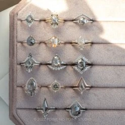 2.64 Carat Salt And Pepper Pear Diamond Engagement Ring, Oriole Setting, 14K Rose Gold -Point No Point Studio Store 20220811 SFS0110 1