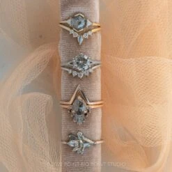1.58 Carat Salt And Pepper Pear Diamond Engagement Ring, Ombre Wren Setting, 14K Rose Gold -Point No Point Studio Store 20220811 SFS0112 1