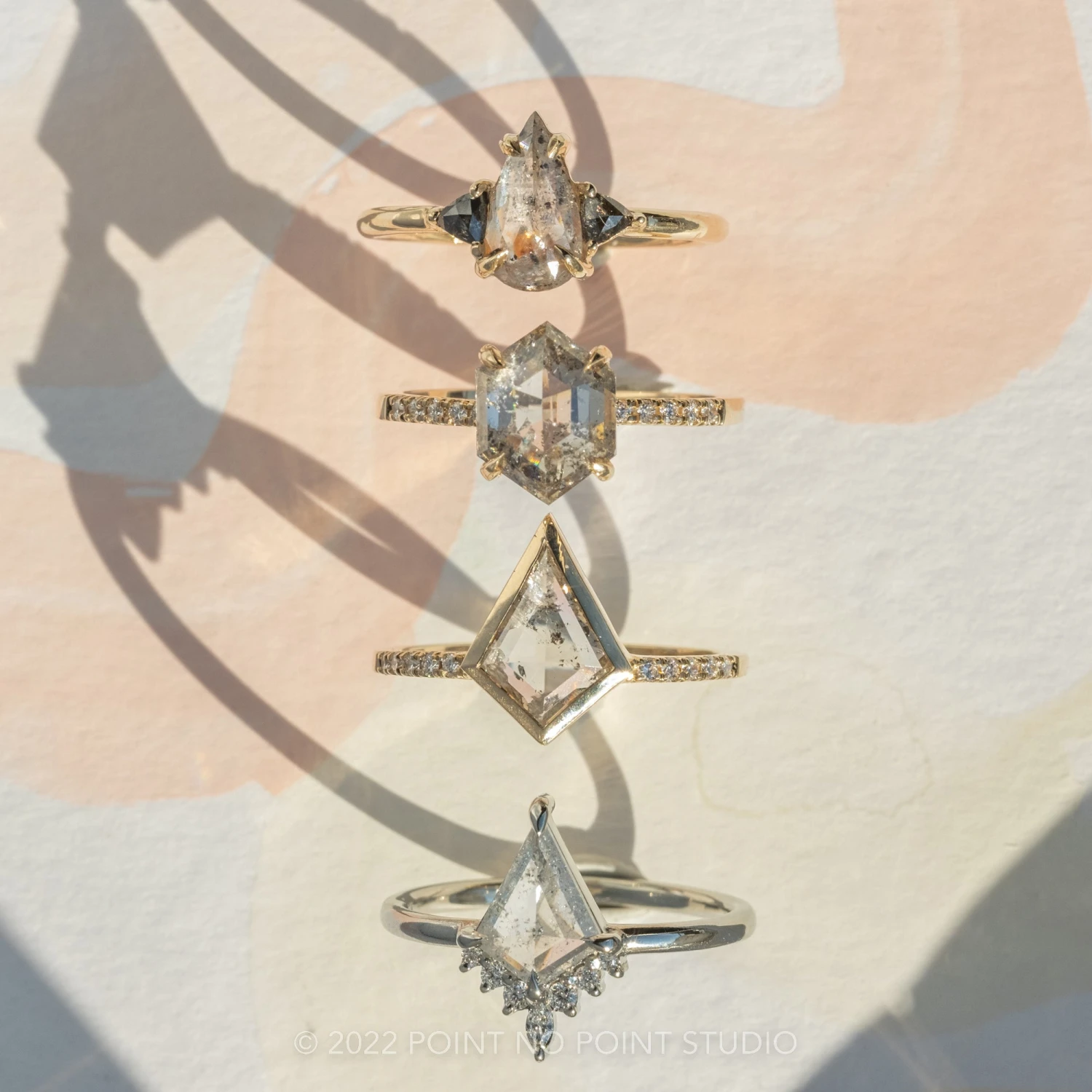 1.23 Carat Orange Salt And Pepper Pear Diamond Engagement Ring, Zoe Setting, 14k Yellow Gold 4 1.23 Carat Orange Salt And Pepper Pear Diamond Engagement Ring, Zoe Setting, 14k Yellow Gold - Image 4