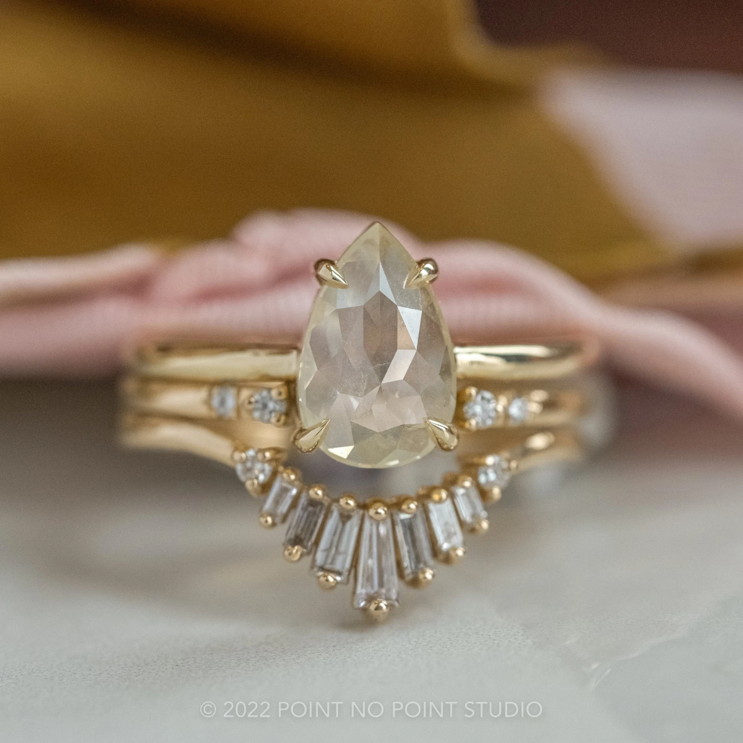 1.78 Carat Icy White Pear Diamond Engagement Ring, Jane Setting, 14K Yellow Gold 3 1.78 Carat Icy White Pear Diamond Engagement Ring, Jane Setting, 14K Yellow Gold - Image 3