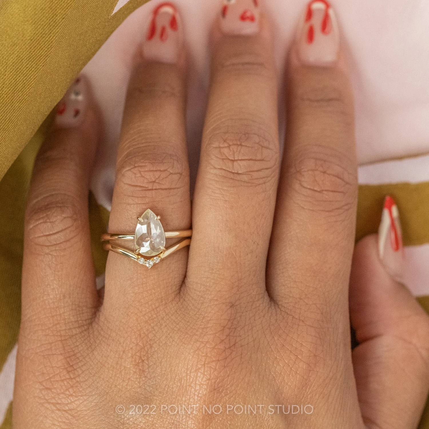 1.78 Carat Icy White Pear Diamond Engagement Ring, Jane Setting, 14K Yellow Gold 4 1.78 Carat Icy White Pear Diamond Engagement Ring, Jane Setting, 14K Yellow Gold - Image 4