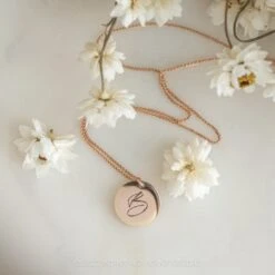 14k Gold Engraved Phoenix Single Initial Large Round Charm 7 14k Gold Engraved Phoenix Single Initial Large Round Charm -Point No Point Studio Store 20221027 SFS0089