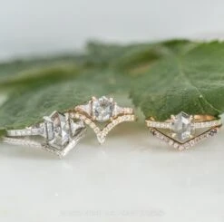 .96 Carat Salt And Pepper Hexagon Diamond Engagement Ring, Jules Setting, 14K Yellow Gold 10 .96 Carat Salt And Pepper Hexagon Diamond Engagement Ring, Jules Setting, 14K Yellow Gold -Point No Point Studio Store 20221027 SFS0119 Edit