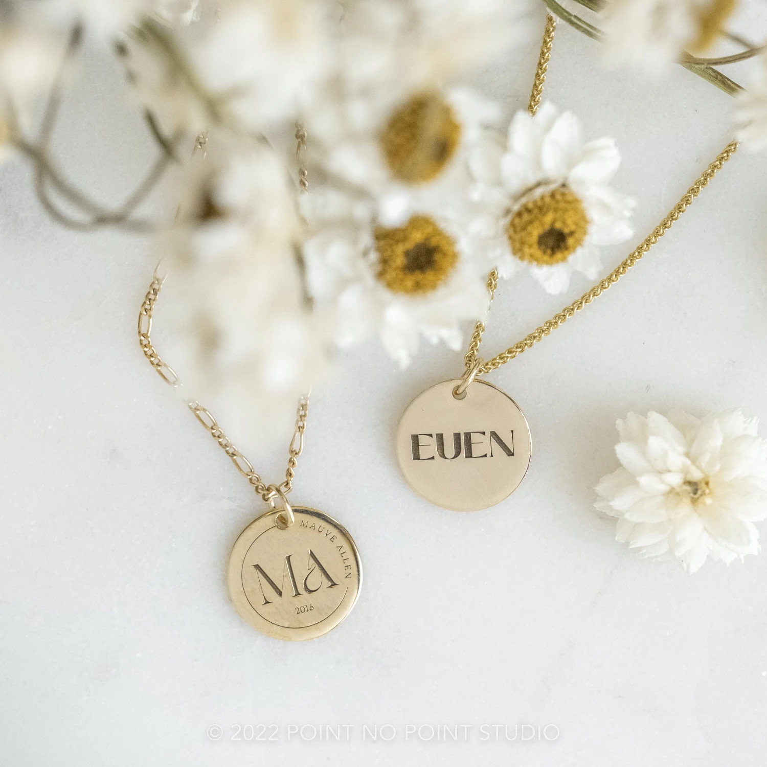 14k Gold Engraved Altair Large Round Charm 7 14k Gold Engraved Altair Large Round Charm - Image 7