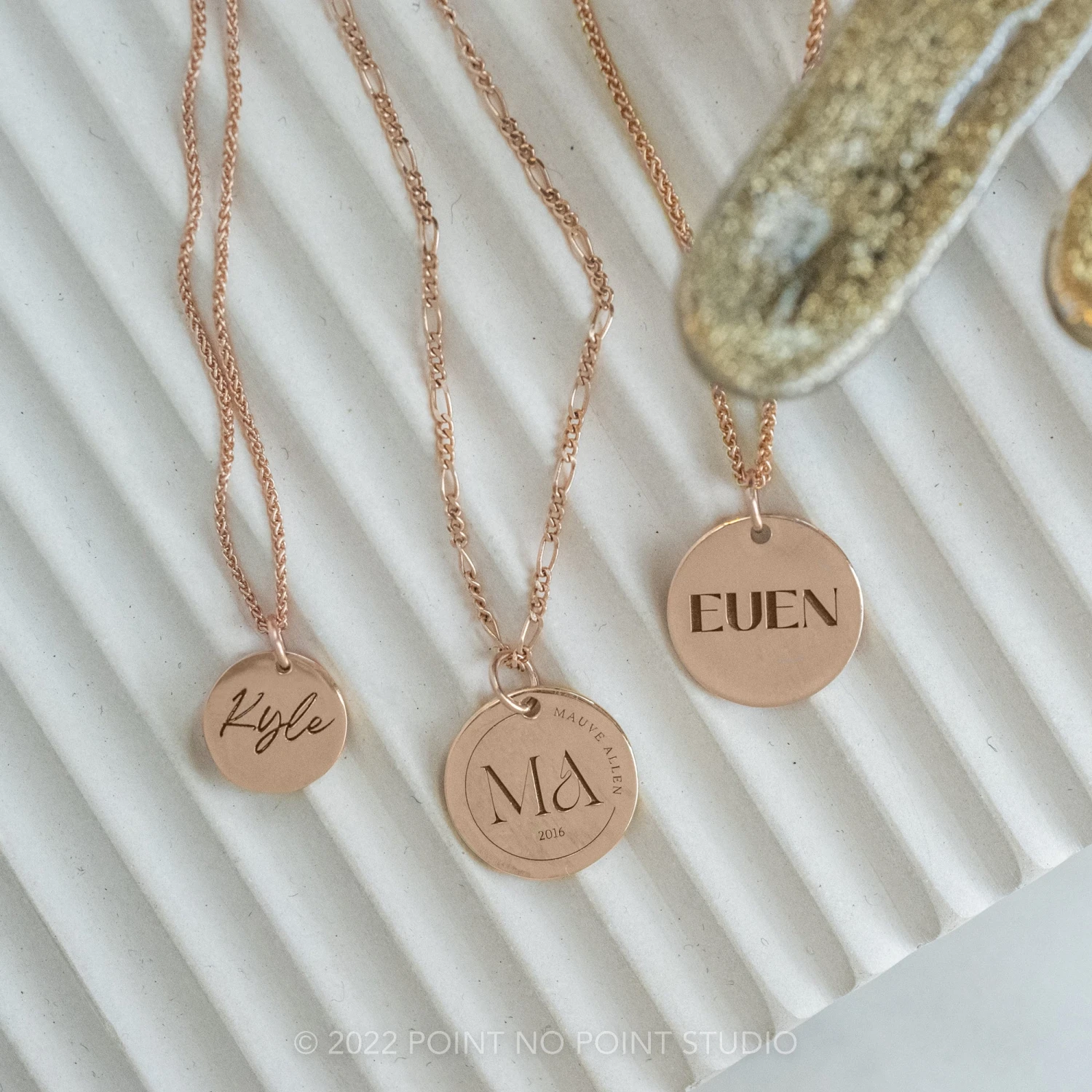 14k Gold Engraved Phoenix Single Name Small Round Charm 5 14k Gold Engraved Phoenix Single Name Small Round Charm - Image 5