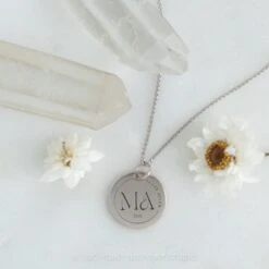 14k Gold Engraved Corvus Large Round Charm