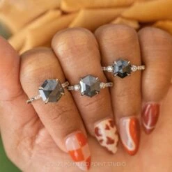 2.56 Carat Black Hexagon Diamond Engagement Ring, Ombre Jules Setting, 14k Yellow Gold 13 2.56 Carat Black Hexagon Diamond Engagement Ring, Ombre Jules Setting, 14k Yellow Gold -Point No Point Studio Store 20221027 SFS0186 bba3a800 0339 4e7a 9fc7 04224f01dfea