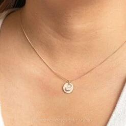 14k Gold Engraved Viero Large Round Charm -Point No Point Studio Store 20221028 SFS0247