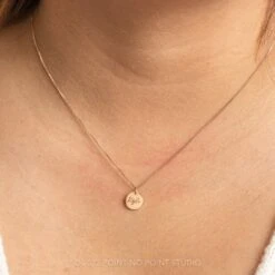 14k Gold Engraved Phoenix Single Name Small Round Charm 7 14k Gold Engraved Phoenix Single Name Small Round Charm -Point No Point Studio Store 20221028 SFS0251