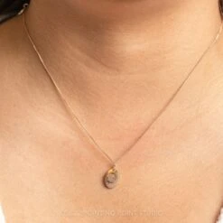 14k Gold Engraved Viero Small Oval Unique Charm -Point No Point Studio Store 20221028 SFS0253