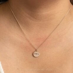 14k Gold Engraved Altair Large Round Charm 12 14k Gold Engraved Altair Large Round Charm -Point No Point Studio Store 20221028 SFS0259