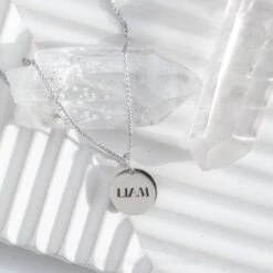 14k Gold Engraved Altair Small Round Charm