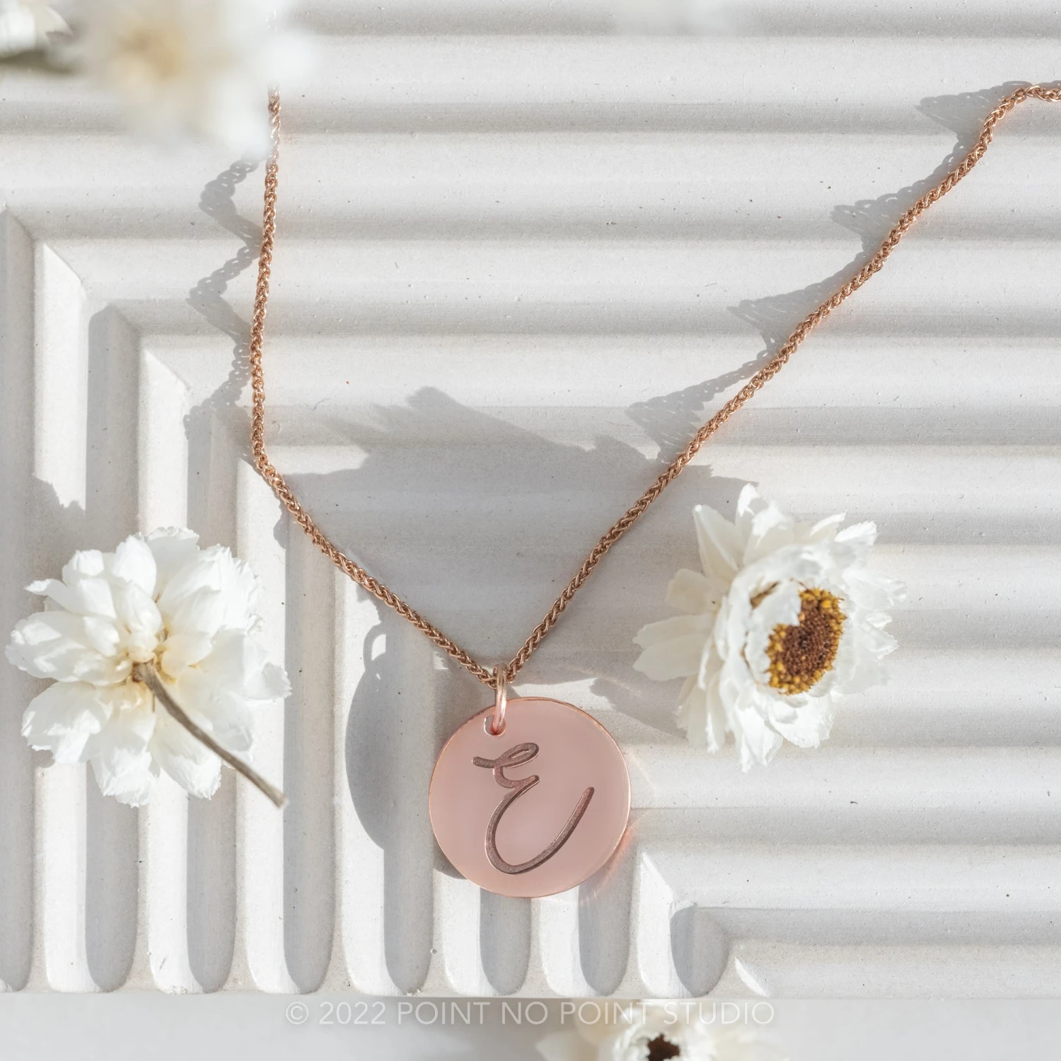 14k Gold Engraved Arden Single Initial Large Round Charm 2 14k Gold Engraved Arden Single Initial Large Round Charm - Image 2