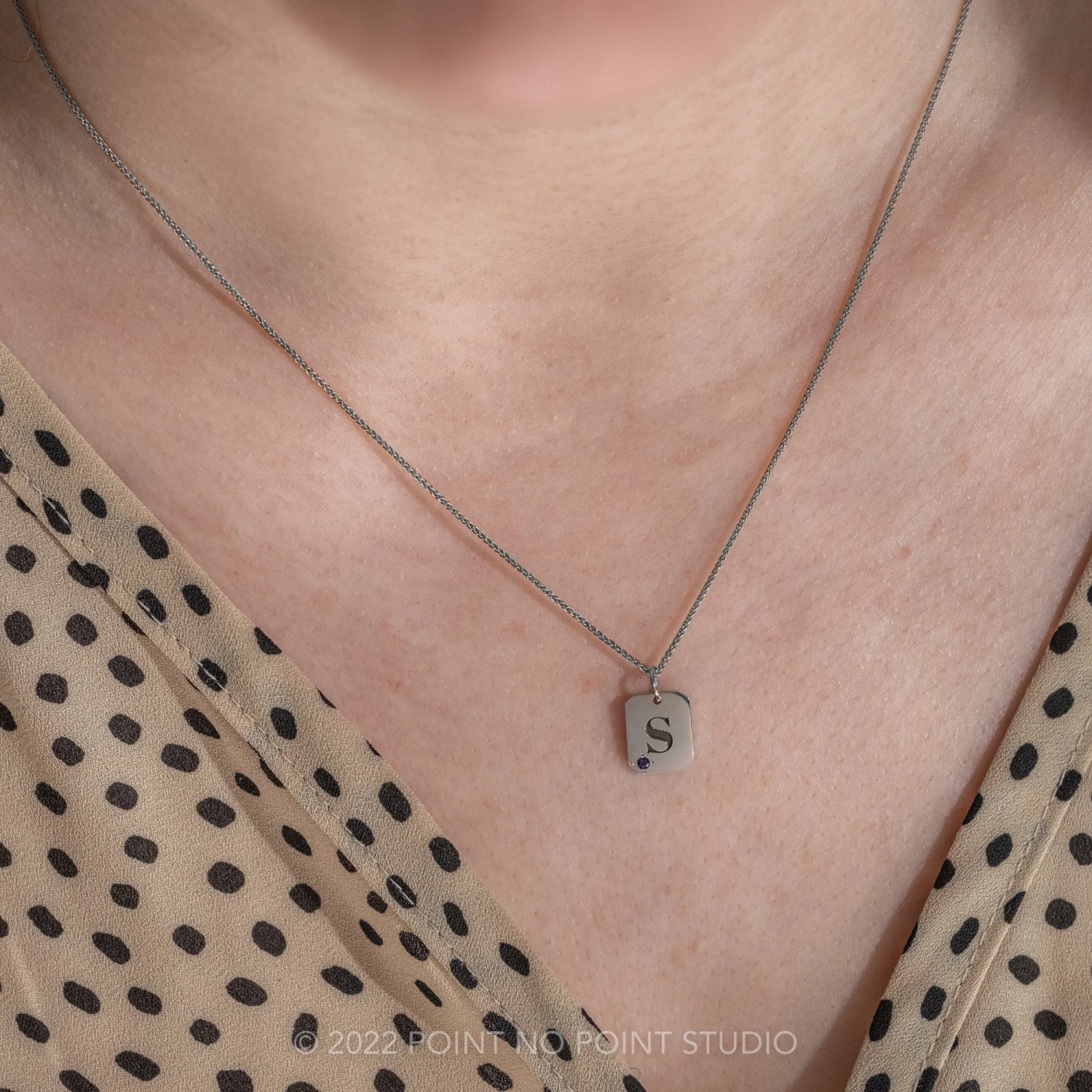 14k Gold Engraved Alouette Single Initial & Birthstone Emerald Unique Charm 2 14k Gold Engraved Alouette Single Initial & Birthstone Emerald Unique Charm - Image 2