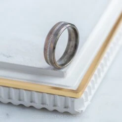 7mm Steel Men's Wedding Band With 18k White Gold Inlay 11 7mm Steel Men's Wedding Band With 18k White Gold Inlay -Point No Point Studio Store 20221102 SFS0170