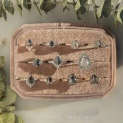 1.30 Carat Salt And Pepper Hexagon Diamond Engagement Ring, Mauve Setting, Platinum 15 1.30 Carat Salt And Pepper Hexagon Diamond Engagement Ring, Mauve Setting, Platinum -Point No Point Studio Store 20221114 SFS0051