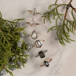 1.33 Carat Salt And Pepper Kite Diamond Engagement Ring, Ava Setting, 14K Rose Gold -Point No Point Studio Store 20221129 SFS0152 0bca3dde 3fda 4371 8c62 09c24e9075e8