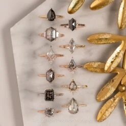 1.59 Carat Salt And Pepper Round Diamond Engagement Ring, Tulip Jane Setting, 14k Rose Gold -Point No Point Studio Store 20221129 SFS0161 85afe392 0529 4147 88c0 ef68668c73e8