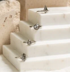 1.43 Carat Salt And Pepper Kite Diamond Engagement Ring, Juliette Setting, Platinum -Point No Point Studio Store 20221213 SFS0200 Edit 8ea89057 a96a 47ff a039 9a403dae61b8