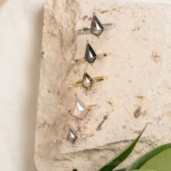 1.43 Carat Salt And Pepper Kite Diamond Engagement Ring, Juliette Setting, Platinum -Point No Point Studio Store 20221213 SFS0207 c05b3bb9 c043 4aaf aedd 6866f51c0148