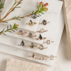 2.08 Carat Icy White Hexagon Diamond Engagement Ring, Jules Setting, 14K Rose Gold -Point No Point Studio Store 20221213 SFS0221 081b2ebb 7c4b 454e 813a bb5bdf5fb1ba