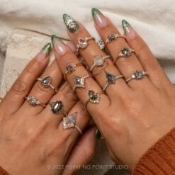 1.61 Carat Salt And Pepper Oval Diamond Engagement Ring, Quinn Setting, 14K Rose Gold 11 1.61 Carat Salt And Pepper Oval Diamond Engagement Ring, Quinn Setting, 14K Rose Gold -Point No Point Studio Store 20221213 SFS0245 3 022080db 1c89 454c a9f5 534b02f78988