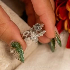 1.45 Carat Salt And Pepper Diamond Engagement Ring, Wisteria Thorns Setting, 14K White Gold 13 1.45 Carat Salt And Pepper Diamond Engagement Ring, Wisteria Thorns Setting, 14K White Gold -Point No Point Studio Store 20221213 SFS0297